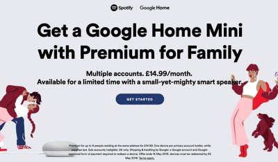 Free mini google home spotify